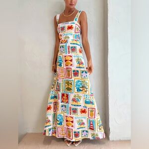 Commense Graffiti Print Sleeveless Dress